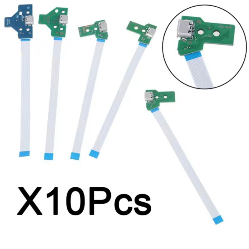 KIT 10 Placa de Carregamento Usb Controle Ps4 +Cabo Flat Peça