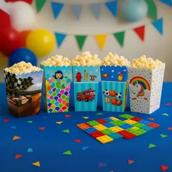 Cachepot para Pipoca Balde de Papel Pipoca Lembrancinha Festa Aniversário Temático Unissex
