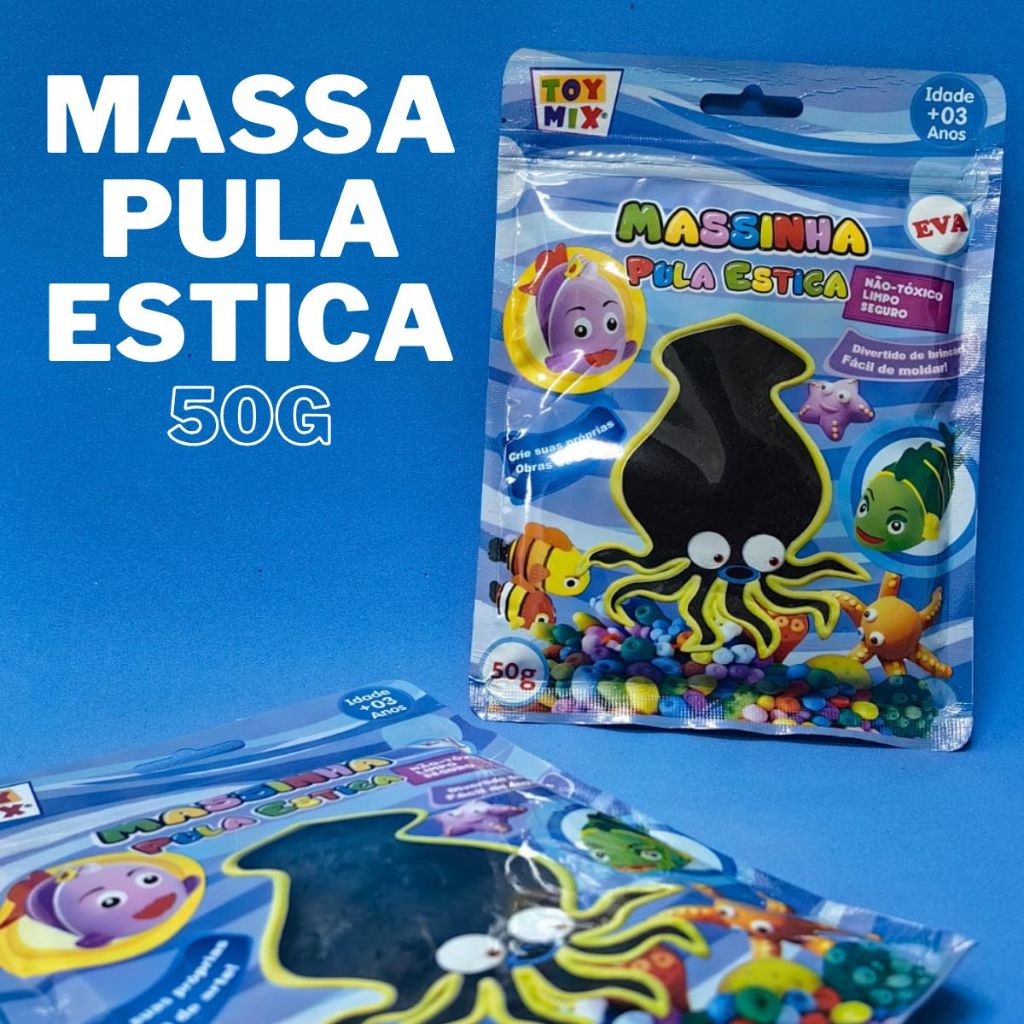 Massinha Pula e Molda Massa para Modelar EVA Massa Pula Pula Estica Massinha Divertida Enaldinho 50g em Oferta na Shopee