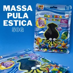 Massinha Pula e Molda Massa para Modelar EVA Massa Pula Pula Estica Massinha Divertida Enaldinho 50g