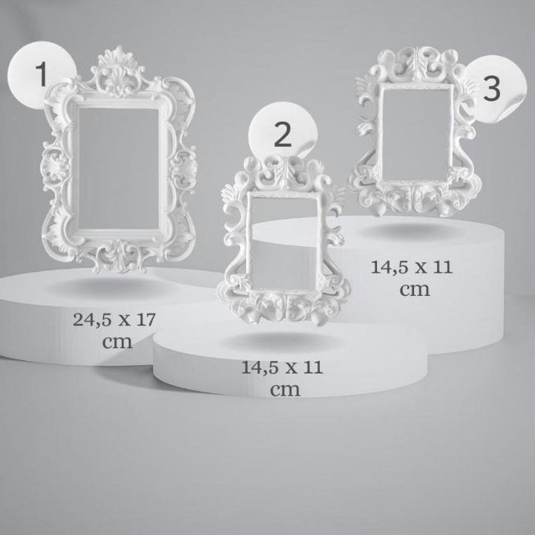 Kit Moldura Resina Vintage Casamento Decoração Resina Branco
