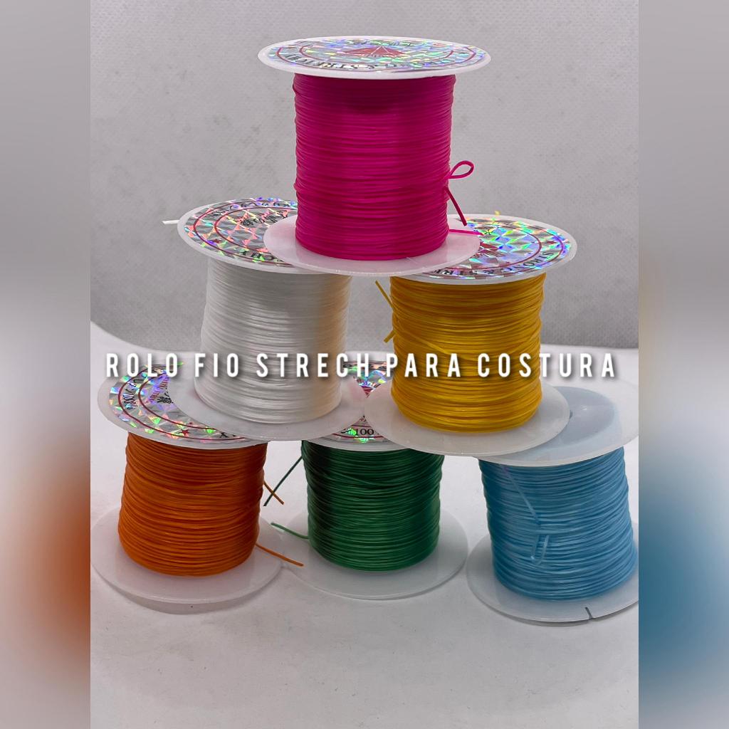 Fio Elástico Stretch Rolo 10 metros 0.8mm Elastano Spandex Costura Perucas Artesanato Pulseira Colar em Oferta na Shopee