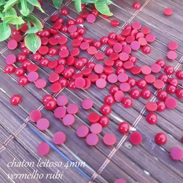 chaton leitoso 4mm varias cores a escolha - pedrarias para adesivos e joias de unhas