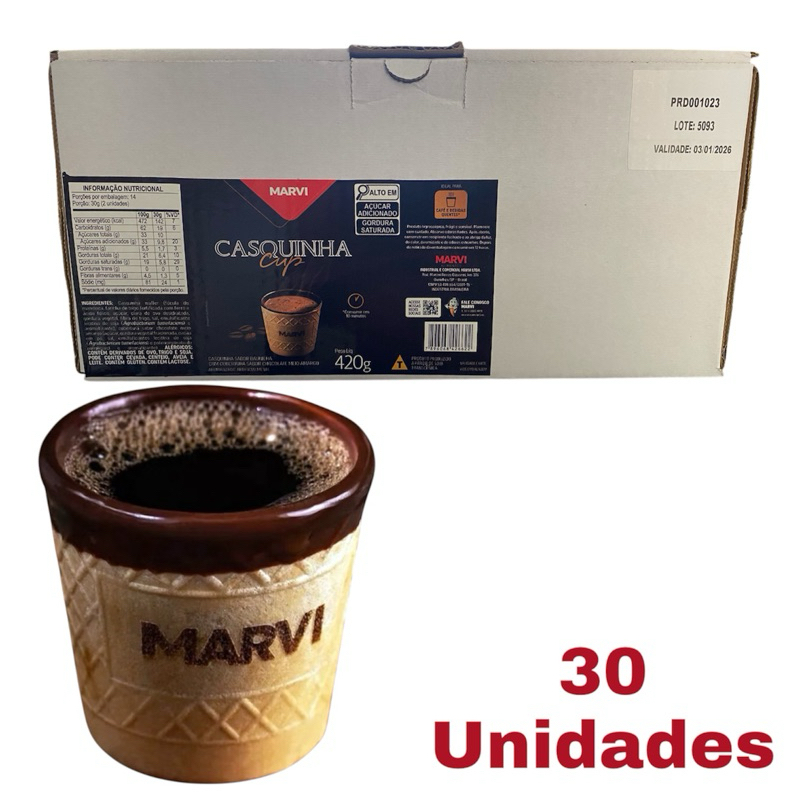 Casquinha Cup Copo 50ml - Marvi 420g Café Chocolate ou Leite Quente