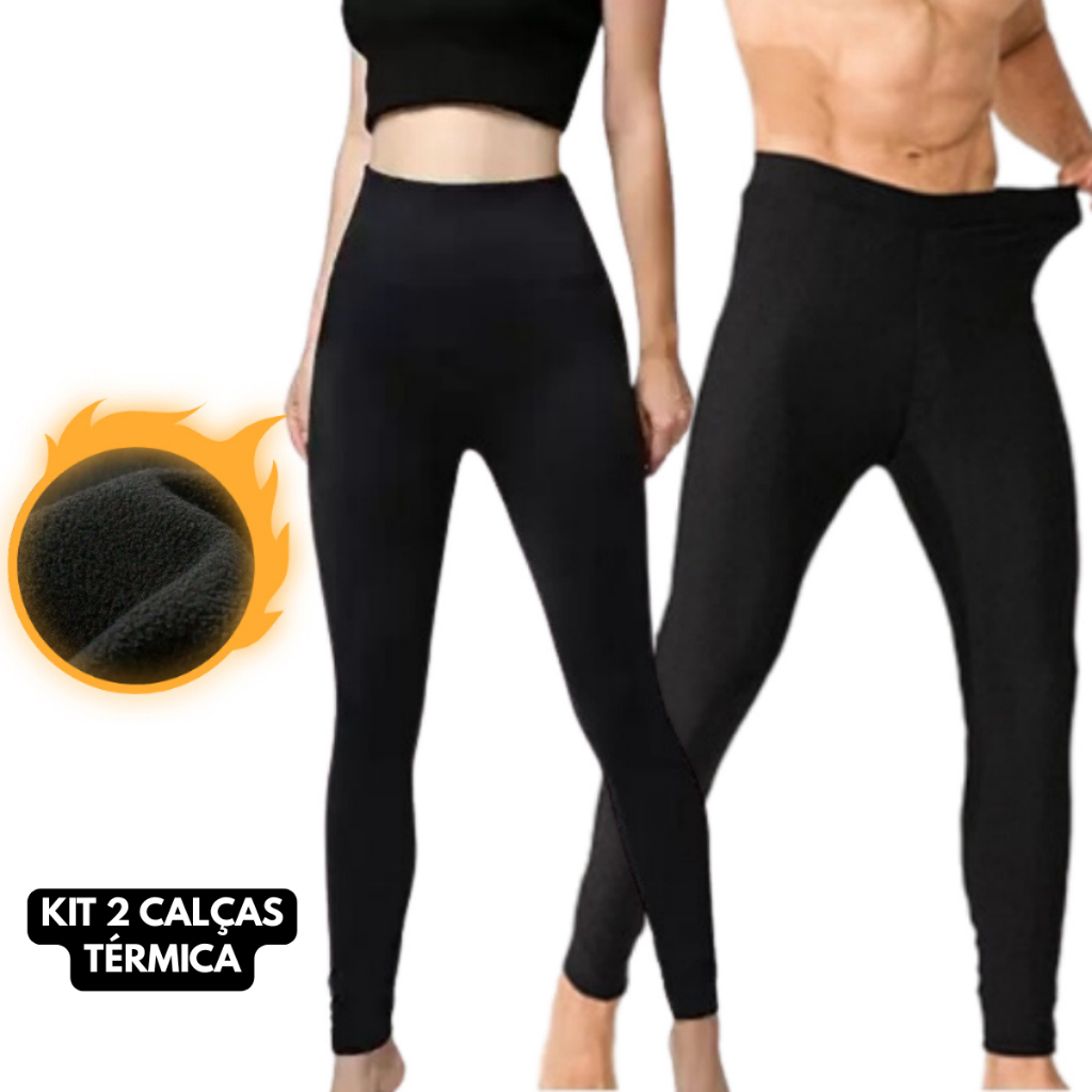 Calça Térmica Segunda Pele Feminina Masculina Roupa Frio Intenso Inverno Flanelada Confortável P ao GG