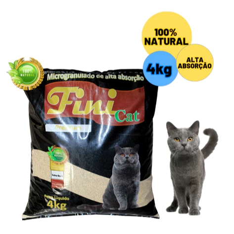 Areia Para Gato Sanitária Fini Cat Premium Tradicional para Gato 4kg Pet