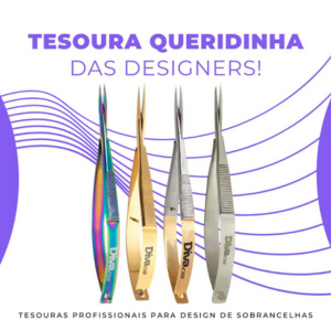 Tesoura para Sobrancelhas Profissional Castroviejo Autoclavável Tesourinha para Sobrancelhas