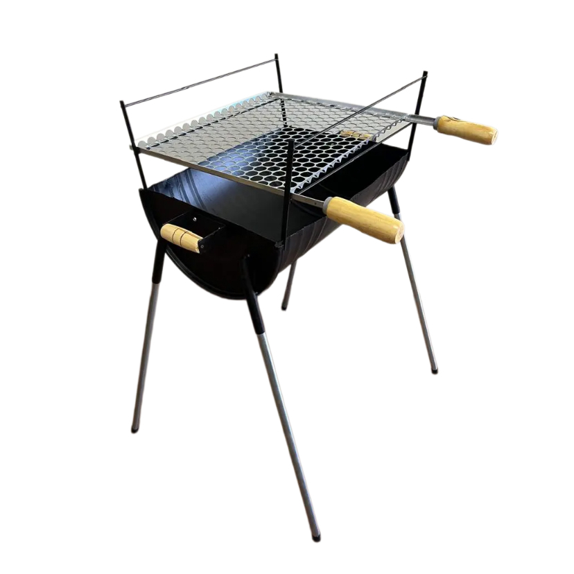 Churrasqueira Portátil 44x35 com Grelha Ajustável Camping desmontável