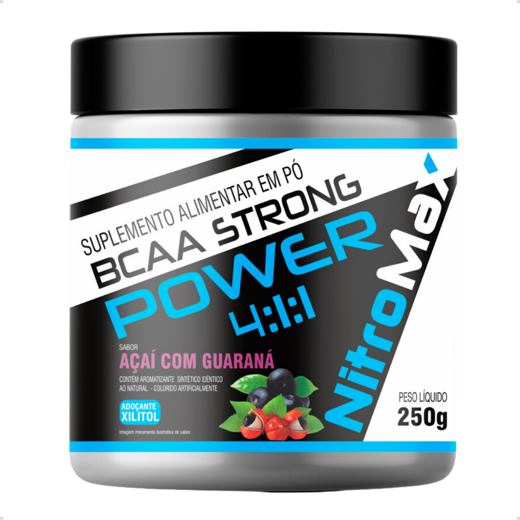 Bcaa Strong Powder 4:1:1 Pote 250g- Sabores - Nitromax