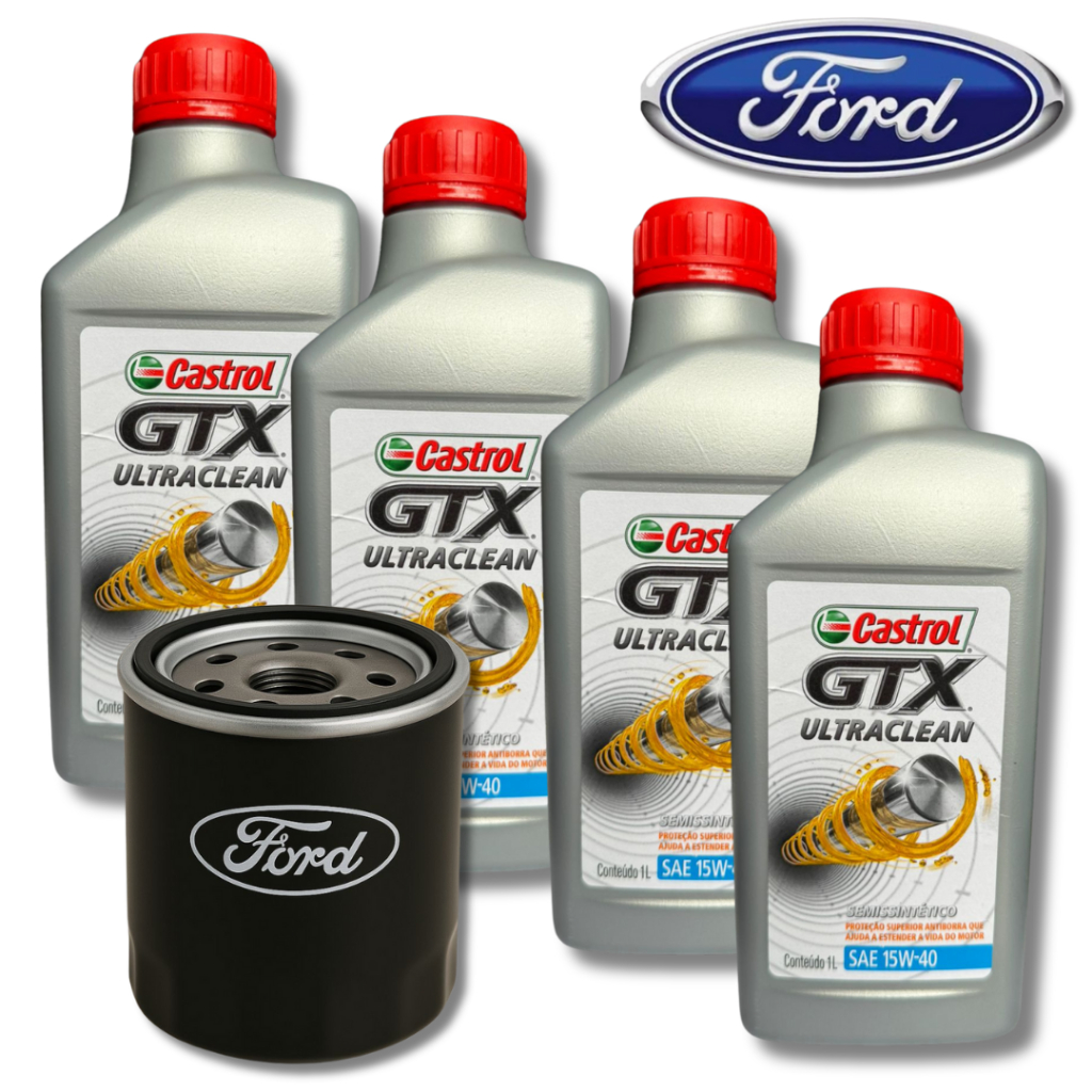 KIT 4L ÓLEO CASTROL GTX 15W40 SL ULTRACLEAN + 1 FILTRO FORD