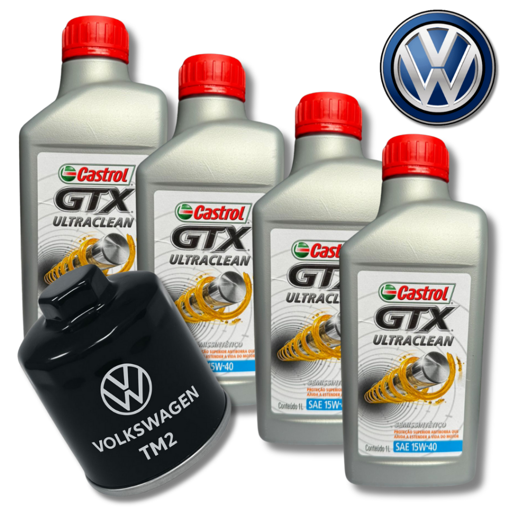 KIT 4L ÓLEO CASTROL GTX 15W40 SL ULTRACLEAN + 1 FILTRO VW