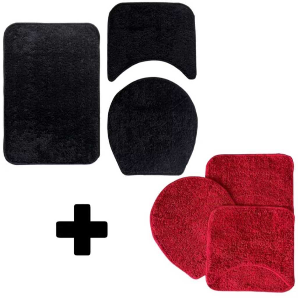 KIT Conjuntos Tapete Jogo de Banheiro Antiderrapante 3 Peças Luxo Felpa Aveludada Com Solado Promo em Oferta na Shopee