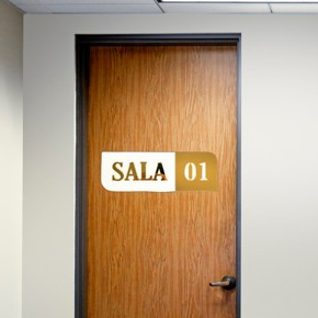 Placa Identificação Sala Número Acrílico Espelhado Sinalização Porta Parede