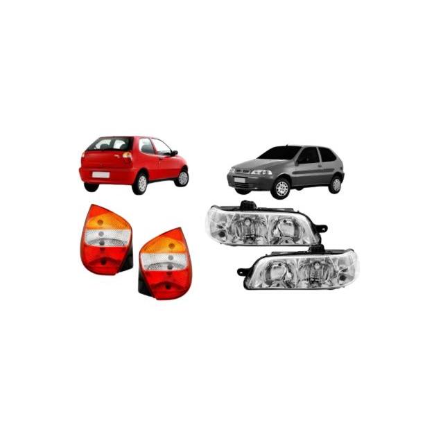 KIT PAR DO FAROL + PAR DA LANTERNA TRASEIRA PALIO FIRE 2001 2002 2003 2004