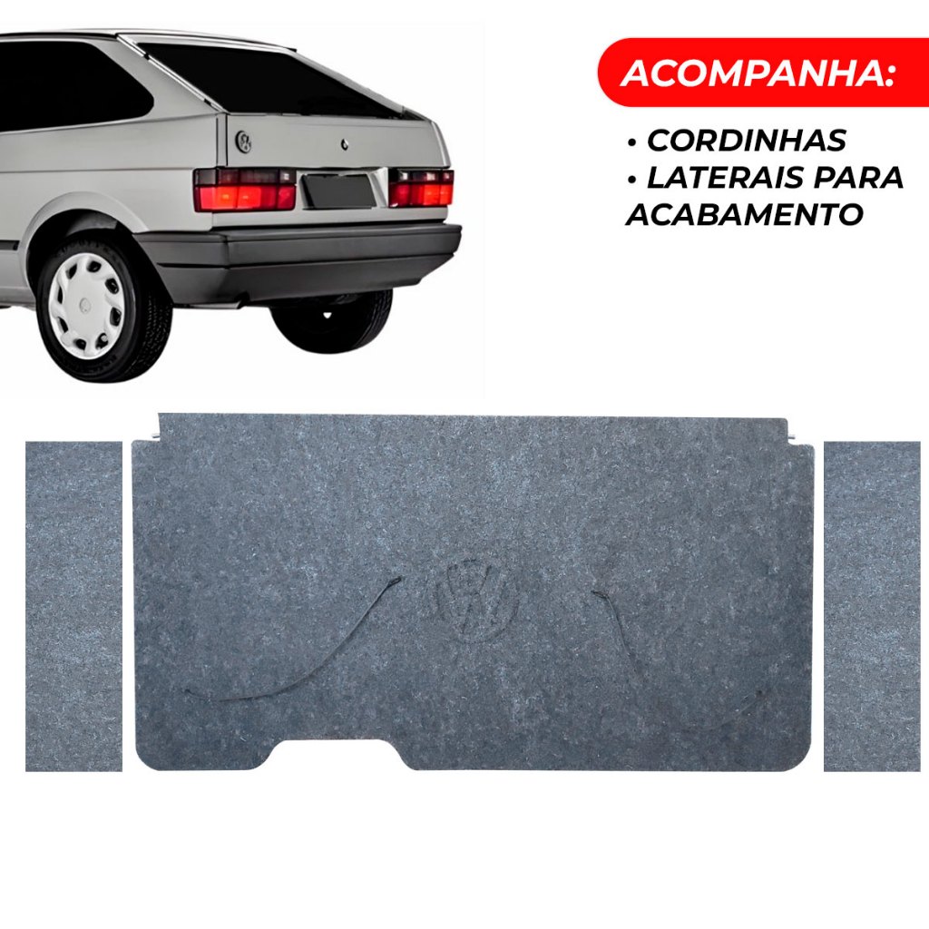 Tampao bagagito Traseiro Gol G1 Antigo Liso Quadrado Grafite Carpete em Oferta na Shopee