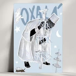 Quadro Decorativo Orixá Ossaim - Umbanda Candomblé Oxalá - Coleção Giz