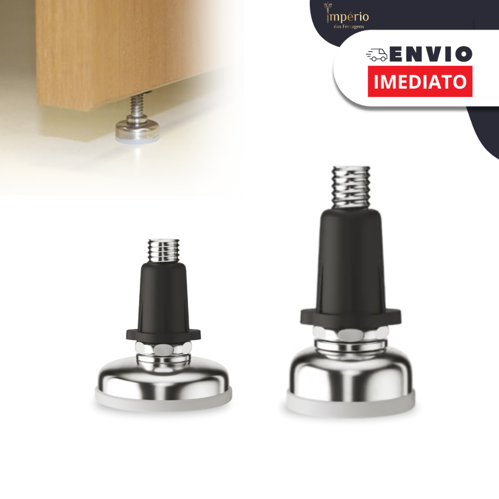 Sapata Niveladora para móveis | 21mm e 32mm | Pé nivelador para móveis armários e outros