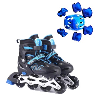 Patins Roller Inline Infantil Menina 4 Rodas + Proteção Ajustável Menino Promoção em Oferta na Shopee