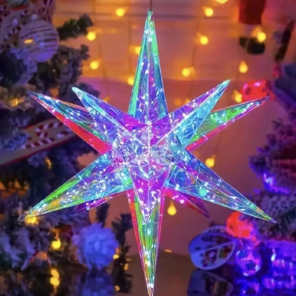 Estrela Moravia 35cm Ponteira Led Festa Decoração Luz Árvore Natal ilumina Brilho Festa Pendurar luminária pisca pisca