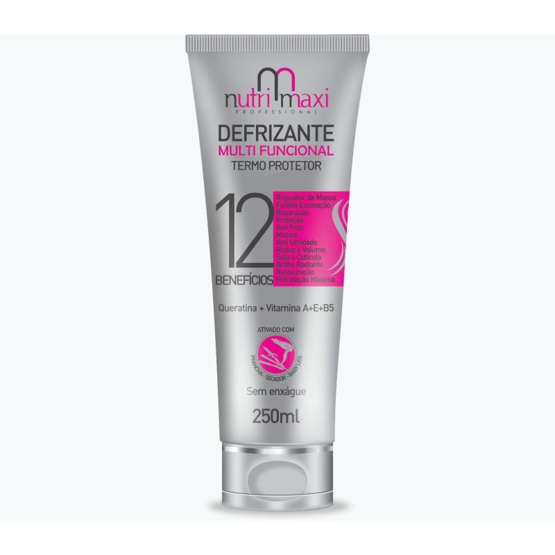 Defrizante Capilar Profissional Termoativado Anti Frizz Proteção Térmica Escova Chapinha Babyliss Nutri Maxi 250ml