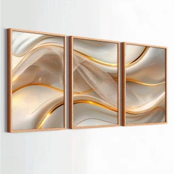 Quadro Decorativo Com Vidro Moldura 60X90 cm Abstrato Luxuoso Gigante Escritório