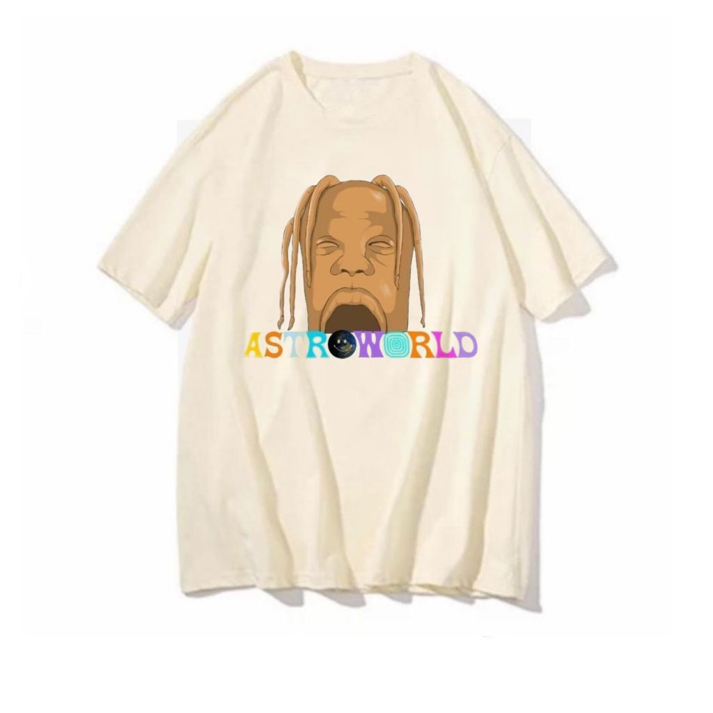 Camiseta Travis Scott face Blusa hiphop Astro World estampada skate camisa feminina tshirt masculina casual