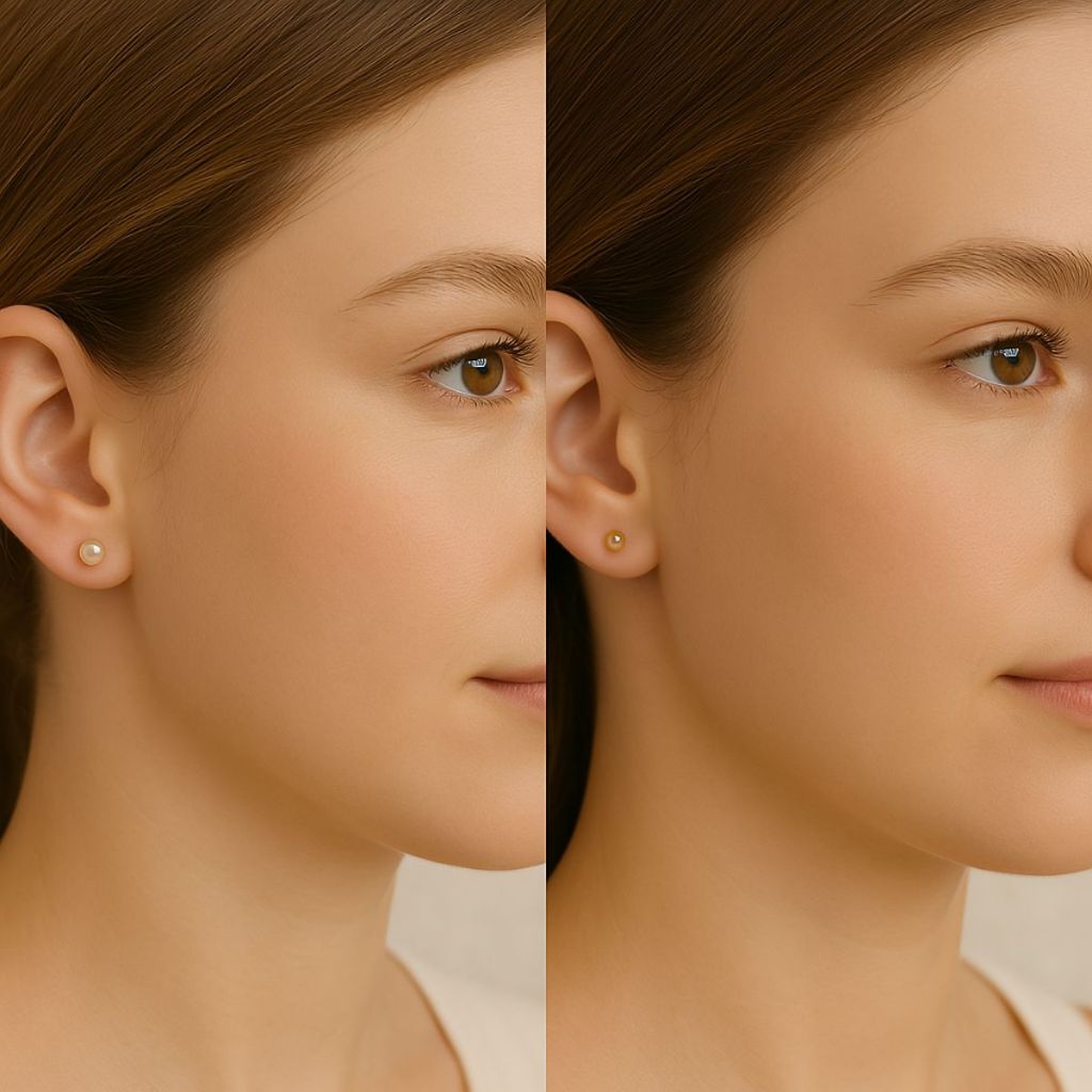 Kit 2 Brincos Infantil Banhado a Ouro Pérola e Bolinha com Tarraxa Baby Combo Infantil Antialergico