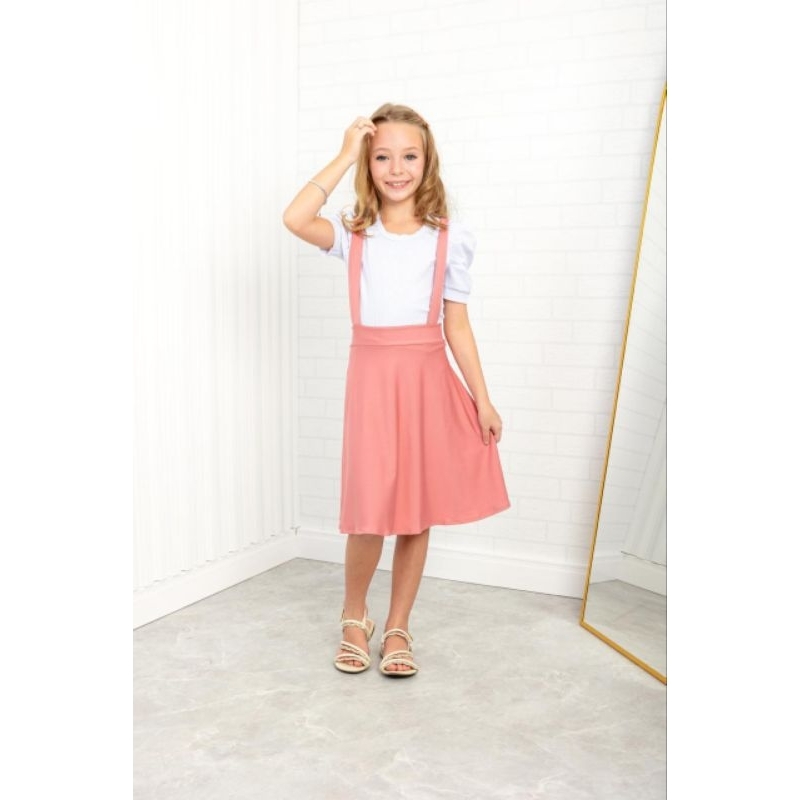 SALOPETE GODE SUSPENSÓRIO INFANTIL/JUVENIL MODA EVANGÉLICA FEMININA CHIC