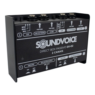 Direct Box Passivo Soundvoice DS-02 2 Entradas XLR em Oferta na Shopee