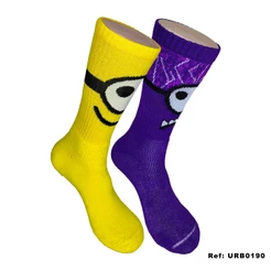 Meias Divertidas Urban Minion Crossfit Bike 1 Par