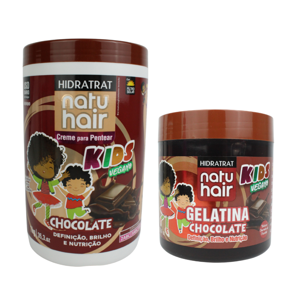 Kit Creme para Pentear Chocolate + Gelatina de Chocolate Natuhair 500g