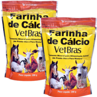 Farinha De Cálcio suplemento mineral para alimentação animal - Vetbras - 200 Gramas
