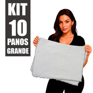 10 Pano De Chão saco Atacado Alvejado Branco Grande 62x42 cm Kit Com 10 Peças