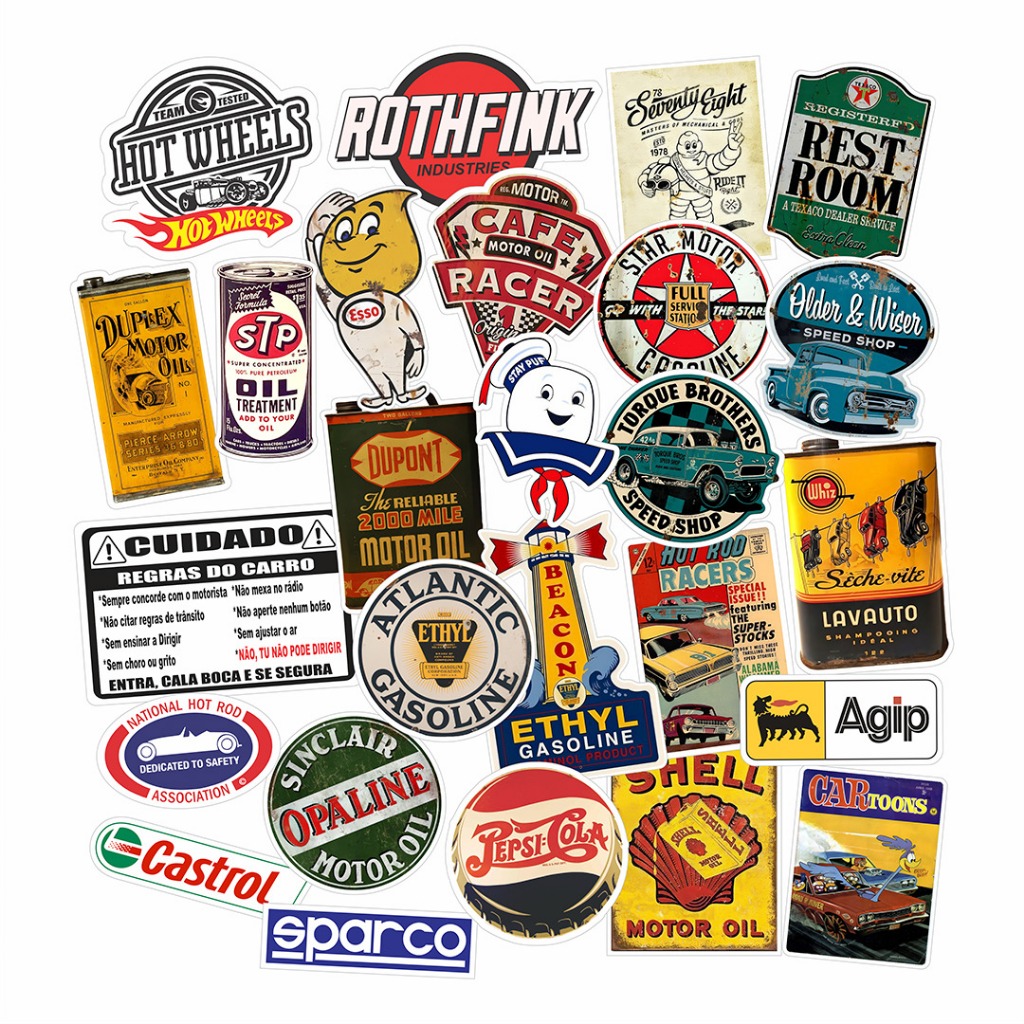 Adesivos Hoodride Marcas Retrô Vintage Old RatLook Kit A em Oferta na Shopee