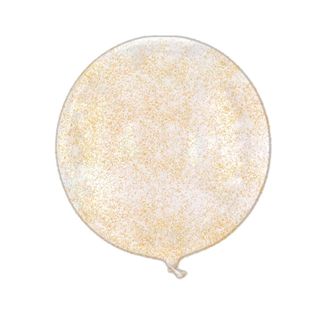 Balão Bubble Transparente com Glitter Dourado - 11" 26cm - 1 unidade - Rizzo em Oferta na Shopee