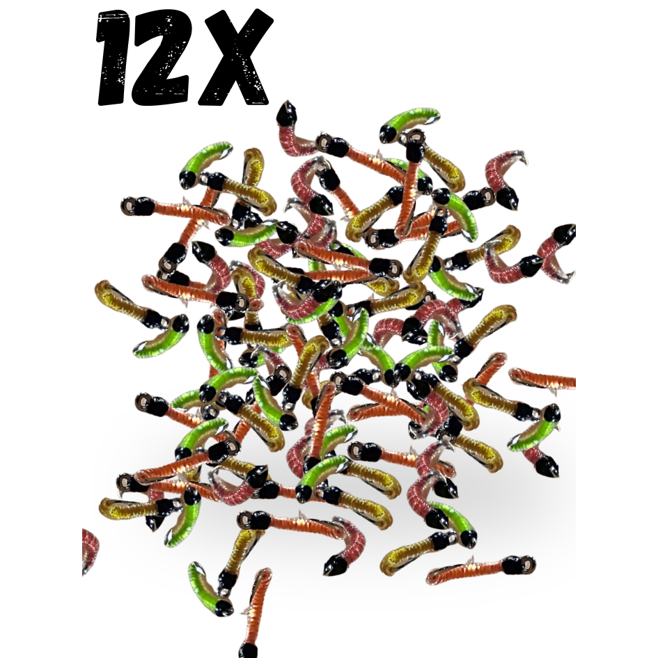 Isca Artificial Para Lambari Larva De Diptero Anzol C/12  Fly Fishing Pesca de Lambaris