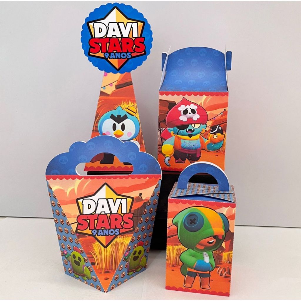 Kit Pegue e Monte Brawl Stars - kit festa - lembrancinha - aniversario - caixinhas personalizadas - festa infantil