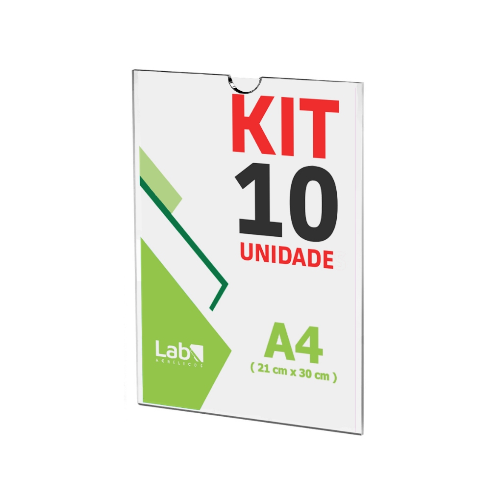 10 Displays De Acrílico Papel A4 30x21cm filete Parede !!