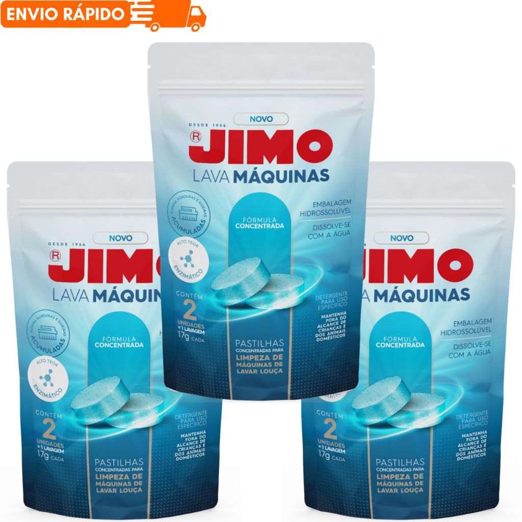 Pastilha Limpa Máquinas Jimo  de Lavar Louças Jimo Pastilhas17g em Oferta na Shopee