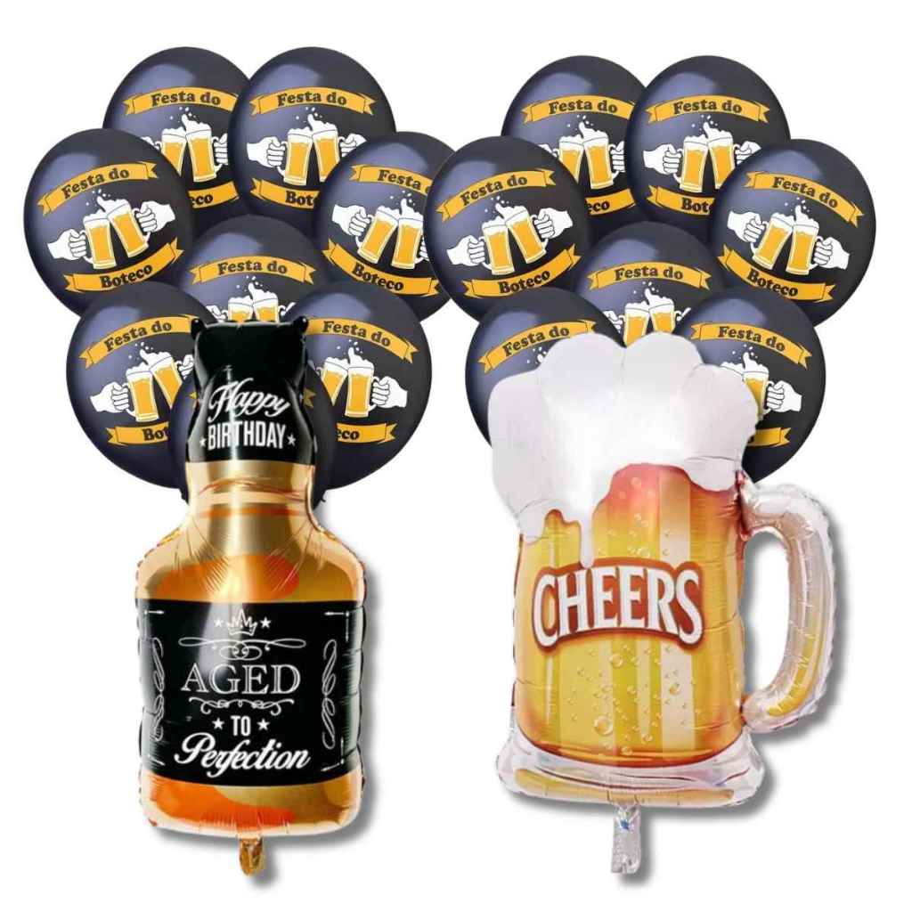 Kit 27 Balão Festa De Boteco Aniversario em Oferta na Shopee