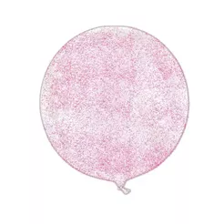 Balão Bubble Transparente com Glitter Rosa - 18" 45cm - 01 Unidade - Partiufesta - Rizzo
