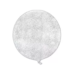 Balão Bubble Transparente com Glitter Prata - 18" 45cm - 01 Unidade - Partiufesta - Rizzo
