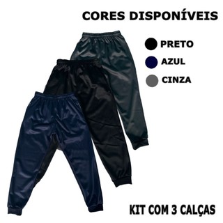 Kit Com 3 Calças Infantil Juvenil De Frio Flanelada Inverno Volta Aulas Escolar Jogger Me…