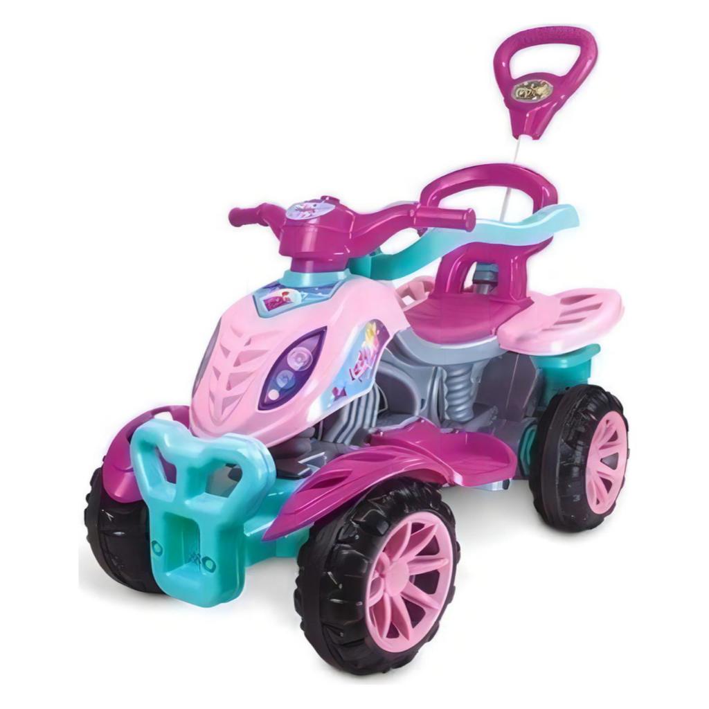 Carrinho de Passeio Maral Quadriciclo Menina e Menino 3 em 1 Velocipede Grande Com Pedal Haste de Empurrar em Oferta na Shopee