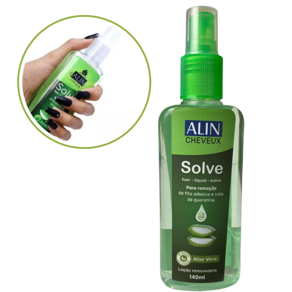 Removedor Liquido Alin Solve Queratina Fita Adesiva Megahair 140ml