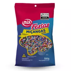 Confeito Miçanga 8 Cores - 500g - Mix