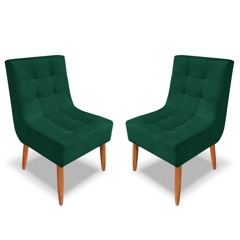 2 Cadeiras Decorativa Para Sala e Recepção Suede Cores