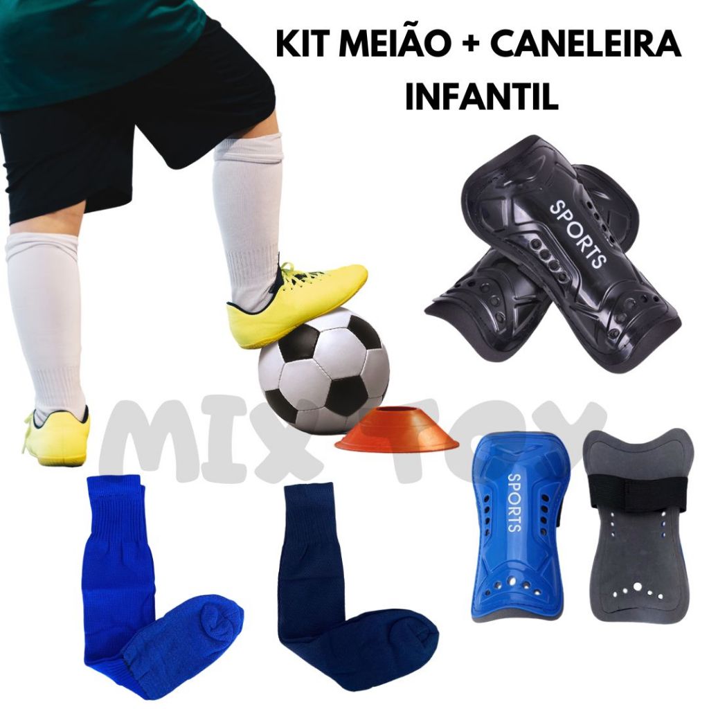 Kit Meião + Caneleira de Futebol Proteção Esporte Infantil e Juvenil em Oferta na Shopee