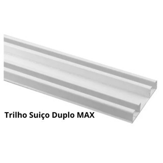 Kit Completo Trilho Suíço Duplo Max Para Teto 4,0m Branco Deslizante Com Parafuso E Bucha em Oferta na Shopee