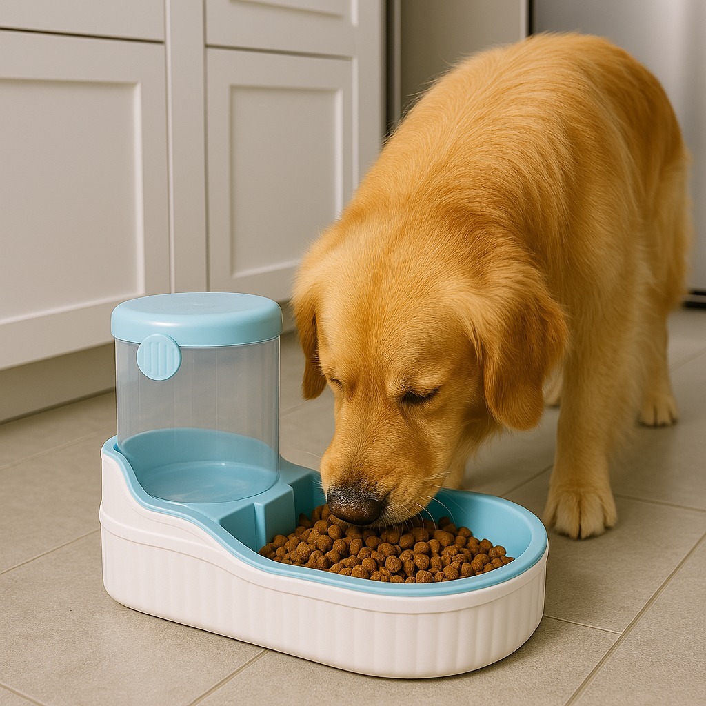 Comedouro Automático para Cachorro 2L (2000ml) + Dispensador de Água | Antiderrapante, Grande Capacidade, Fácil Limpeza